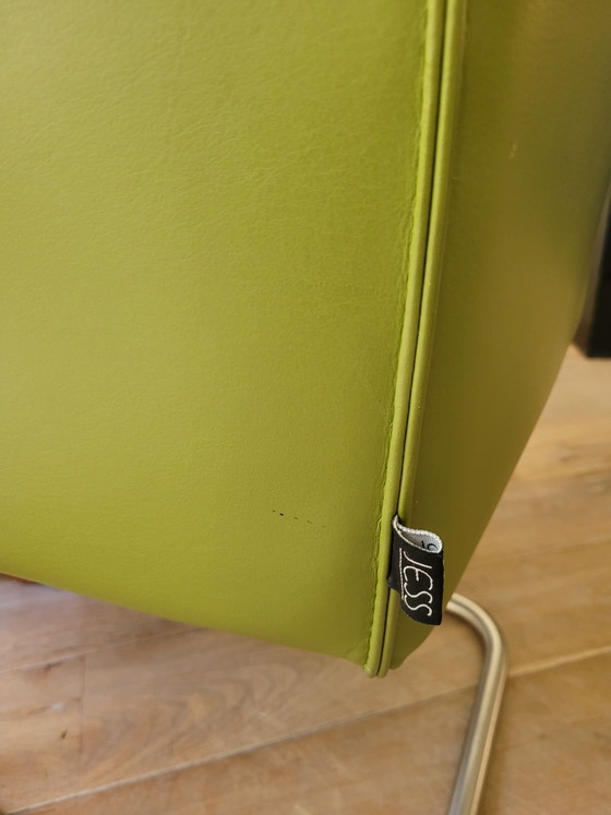 Set of 4 green leather Dining chairs Jess – Metal (photo 4 of 6)