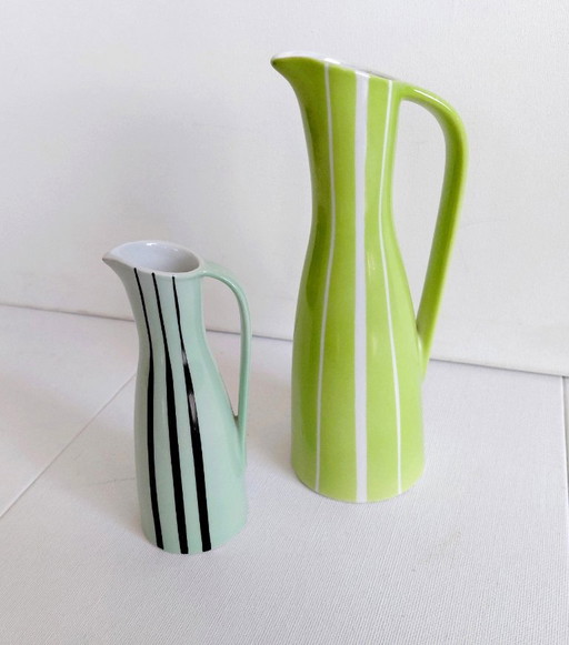MCM Set aus 2 VEB Lippelsdorf (DDR, 1950er Jahre) Hervorragender Zustand! – vazen, Porcelain
