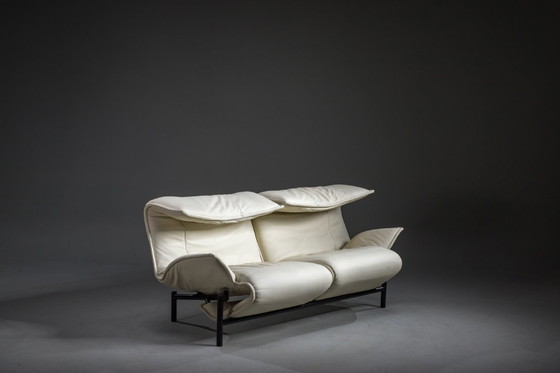 Image 1 of Vintage Cassina Veranda Reclining Sofa in Cream Leather, 1980s