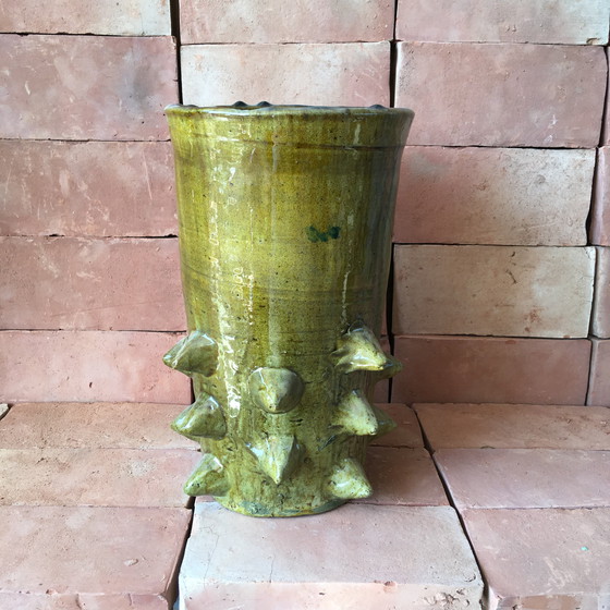 Image 1 of Tamegroute Glazed Earthenware Pottery Vase