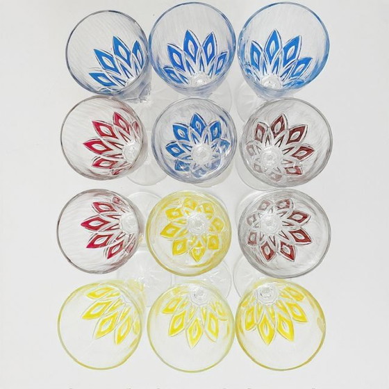 Image 1 of Set di bicchieri da champagne vintage VMC France Reims Harlequin 1960