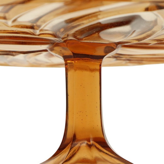 Image 1 of Amber Art Deco Cake Plate Pastry Dish