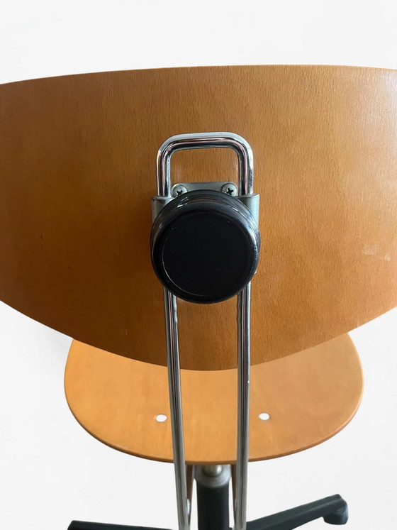 Vintage gevormde multiplex Draaistoel | Minimalistische Studio Stoel | Mid Century Modern Kantoor | Design (photo 5 of 11)