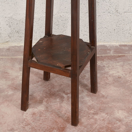 19th Century Fir Wood Tripod Plant Stand – Plant table, Klassiek (photo 11 of 11)