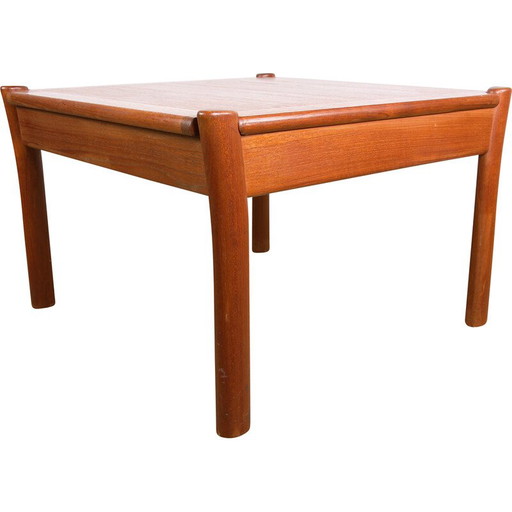 Mesa de centro vintage de teca con tablero reversible, Dinamarca, 1960