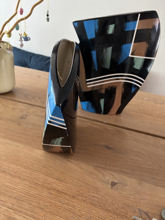 Image 1 of 2x John Bergen vases – vintage – with label