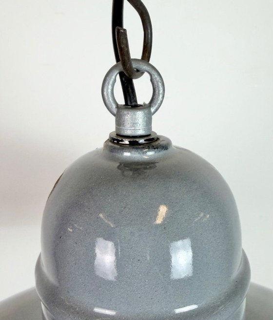 Image 1 of Lampada a sospensione industriale in smalto grigio, anni '60