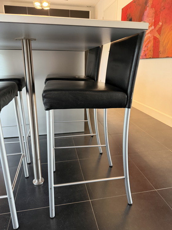 4 Hockers Walter Knoll – Barkrukken, Leather, Metal (photo 2 of 15)