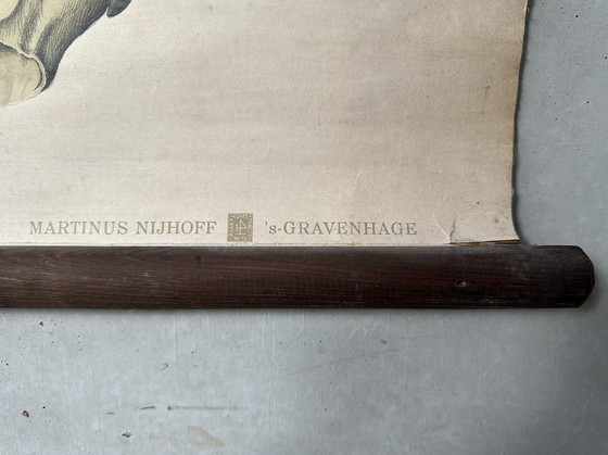 Image 1 of Carte scolaire vintage en lin XL - le homard