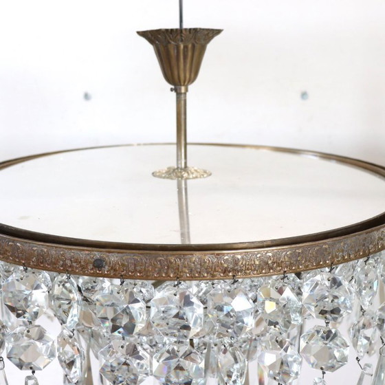 Image 1 of Spectacular Chandeliers with Large Crystal Drops, Italy Early 20th Century