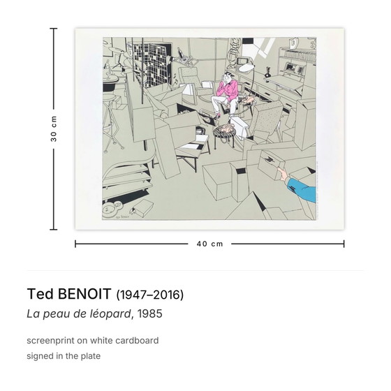 Ted Benoit Zeefdruk La Peau de Léopard 1985 – Litho's & Zeefdrukken, Paper (photo 3 of 5)