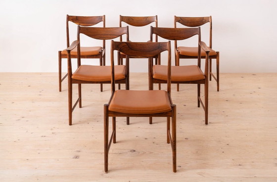 Image 1 of Torbjørn Afdal Darby eethoek met zes stoelen en uitschuifbare tafel, Noorwegen, jaren 60