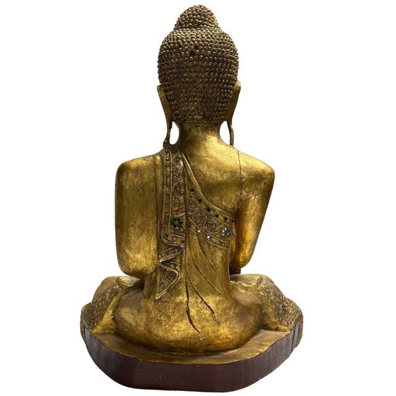 Buda Mandalay Birmano del Siglo XIX Calidad Museo – Madera de Teca Maciza (50.5 cm) – Esculturas (photo 5 of 11)