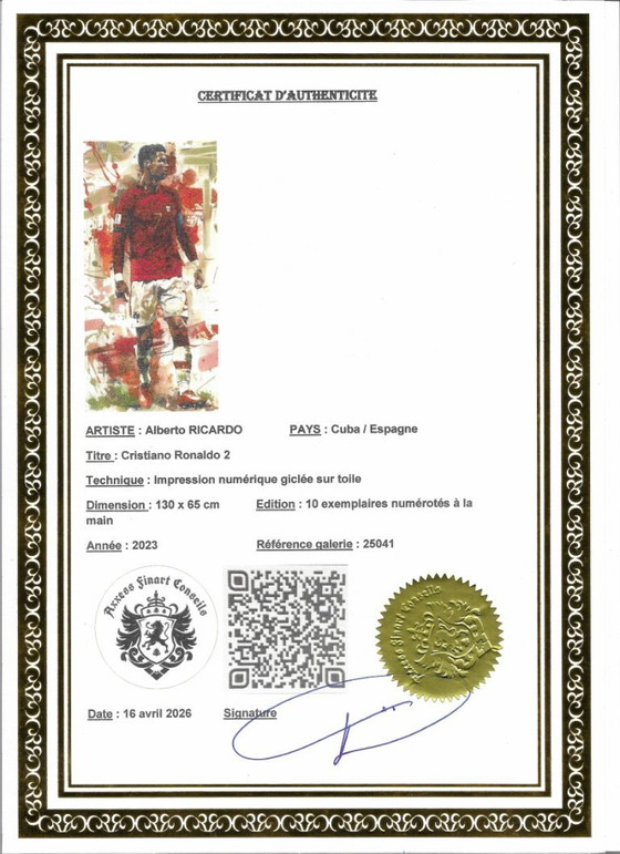 Image 1 of Alberto RICARDO - Cristiano Ronaldo 2 - Künstlerleinwand