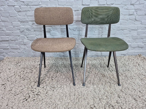 Chaises Result vintage, design néerlandais, par Friso Kramer pour Gispen, version rembourrée, Pays-Bas, années 1960 — Lot de 2