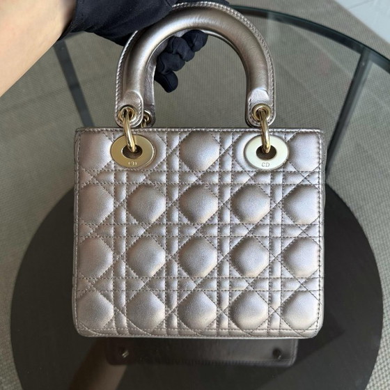 Image 1 of DIOR LADY SMALL FLAP ABC - CANNAGE CALFSKIN GOLD GOLD HARDWARE MYABC