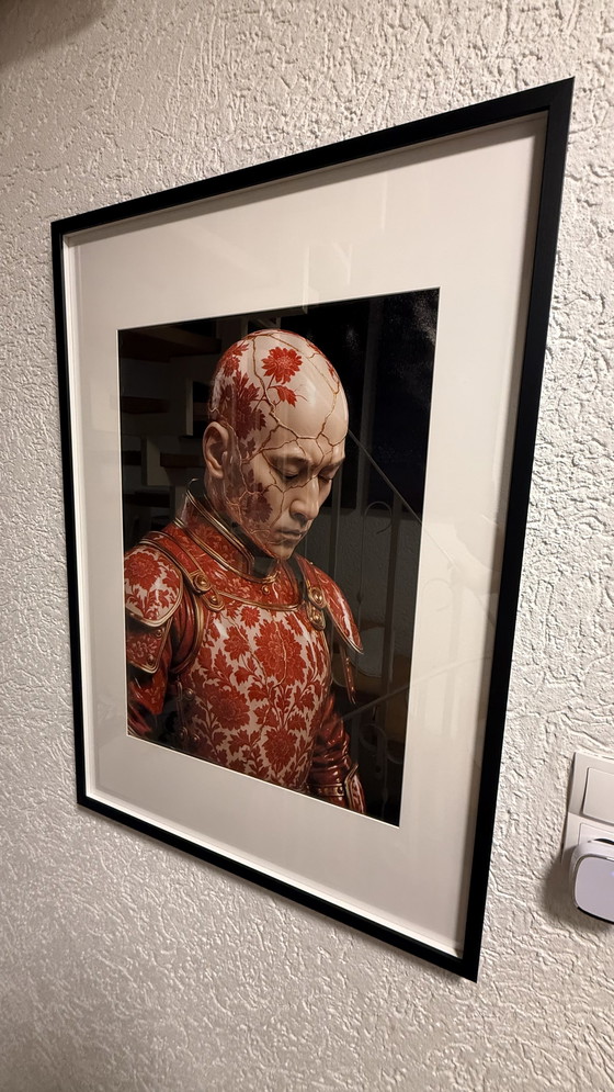 Image 1 of Kintsugi Samurai Murale rosso di Rotan Hunt