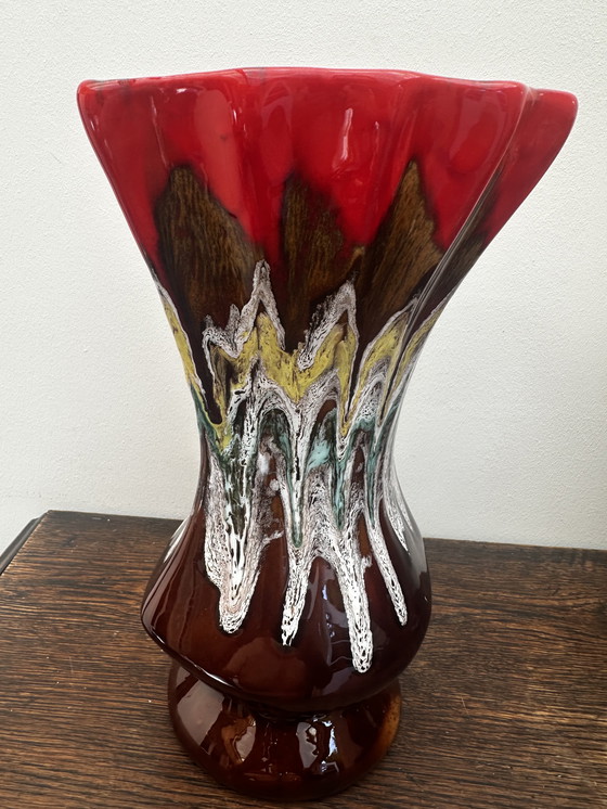 Image 1 of Grand Vase attribué Vallauris H 32 cm Forme Coquillage - Vintage 