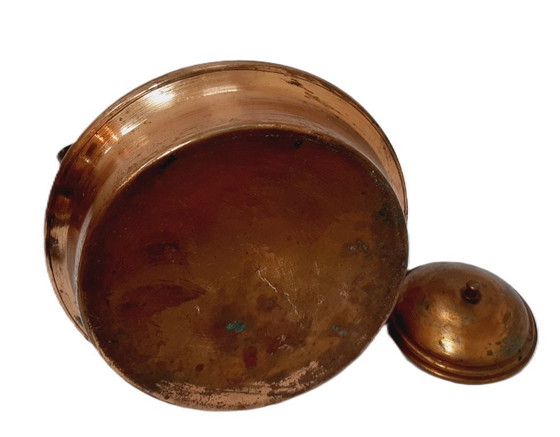 Image 1 of Vintage copper kettle/teapot with a wooden handle