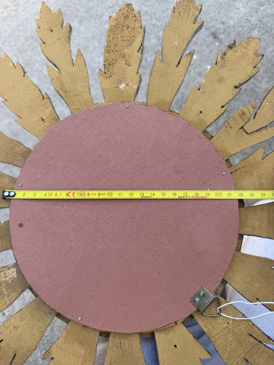Image 1 of Antique Gold Sunburst Convex Mirror