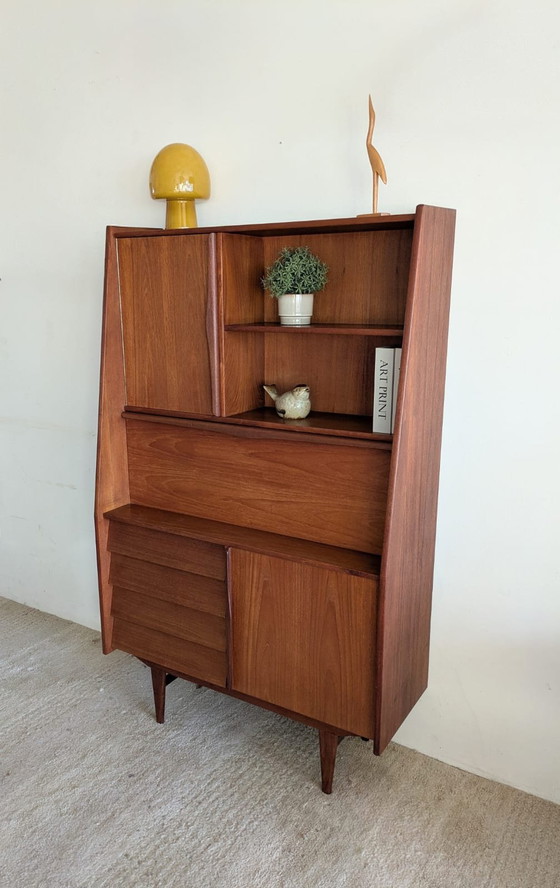 Image 1 of Vintage Teakhouten Highboard, Buffetkast Jaren '60