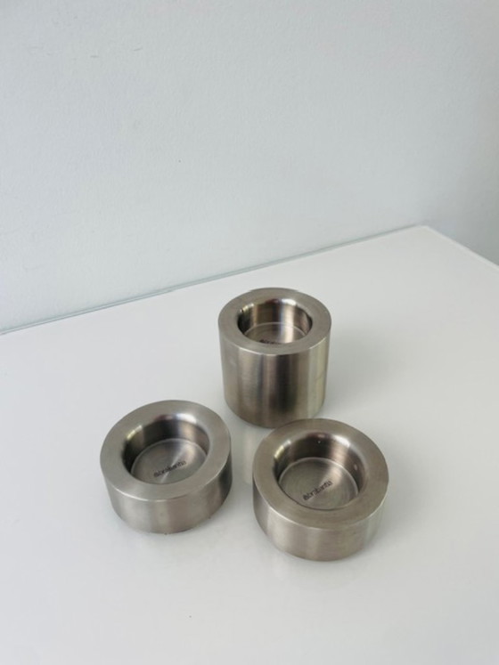 Image 1 of Ensemble de 3 chandeliers design Brabantia – acier inoxydable brossé