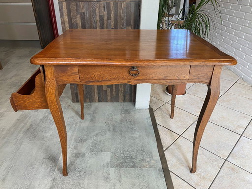Oak desk with 1 drawer and 1 removable document holder 1950 85x65cm