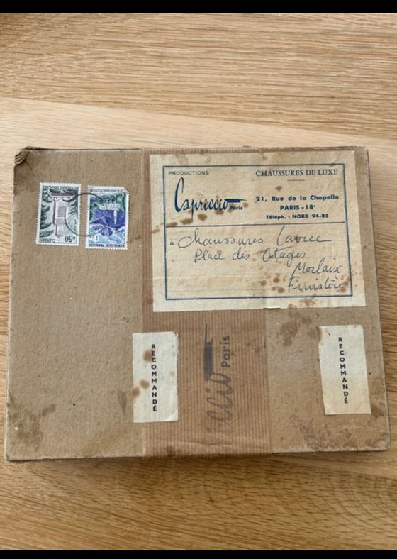 Insegna pubblicitaria vintage Capriccio Paris - 17x21 cm, Decorazioni murali, Carta, Velluto, Marrone (foto 4 di 7)