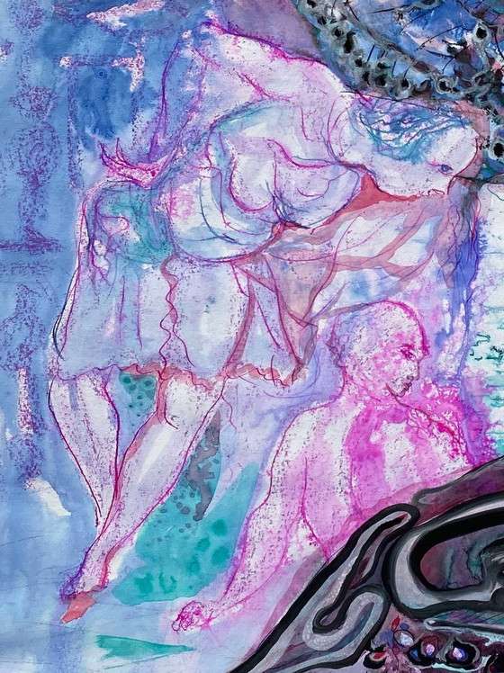 Image 1 of Expressionistische en erotische compositie van N. Boéri Véfour. Frankrijk, jaren 60.