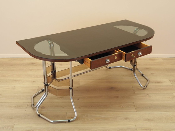 Image 1 of Mahogany desk, Italian design, 1980s, made in Italy
