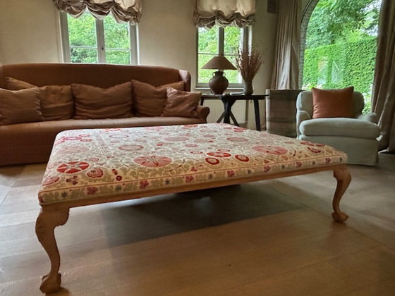 Unique Coffee Table with Authentic Uzbek Suzani Upholstery – Wood (photo 2 of 5)