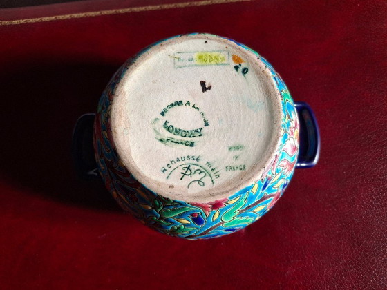 Image 1 of Juego de té esmaltado cloisonné de Longwy