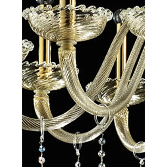 Image 1 of Imperial Gold "Curls" Murano Glass Venetian Chandelier