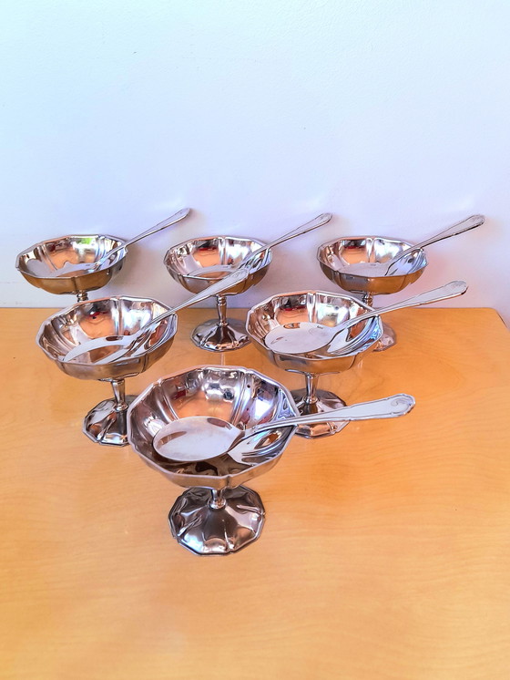 Image 1 of Ciotole e cucchiai per gelato/dessert in acciaio inossidabile