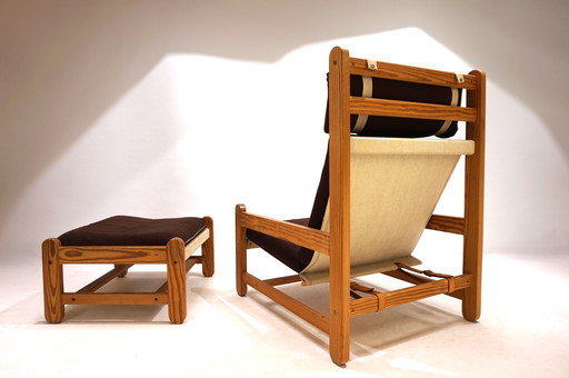 Niels Eilersen Lounge Chair with Ottoman by Peter Ole Schionning, 1970