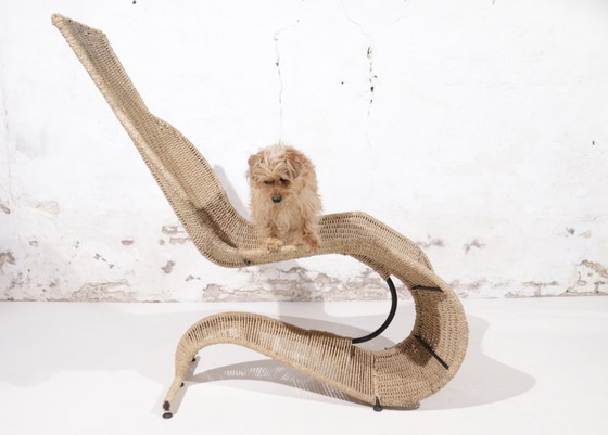 Image 1 of Tom Dixon ‘Speed’ lounge chair voor Space Design, 1990s – gevlochten touw & smeedijzer