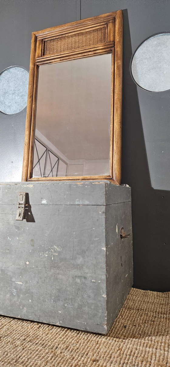 Image 1 of Holzspiegel mit Rattandetails