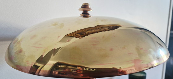 Image 1 of Art Deco verstelbare lamp - Messing en hout