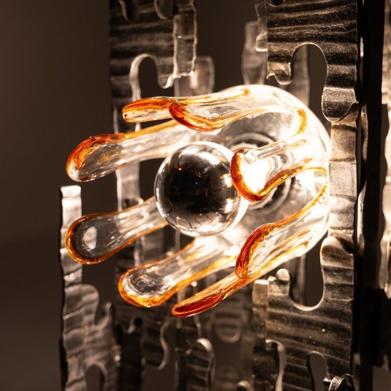 Image 1 of 1x Brutalist Murano Glass Floor Lamp 1970s