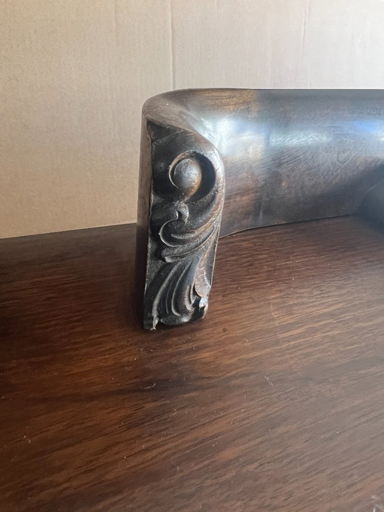 Image 1 of Art Deco Sideboard Nussbaum 1930 mit Marmor Servierplatte – Vintage Bar Cabinet, Burl Walnut Credenza, Luxury Statement Piece