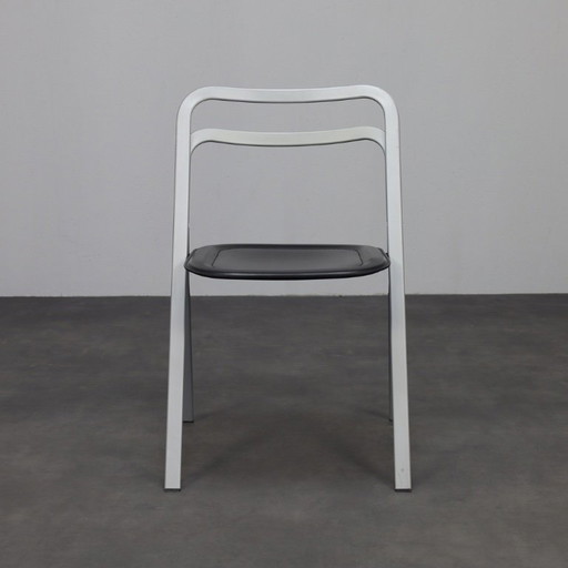 Giorgio Cattelan for Cidue Leather Folding Chairs, Italy, 1970s
