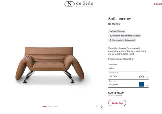Image 1 of Fauteuil à oreilles De Sede DS-142 – Winfried Totzek – Suisse, années 1980