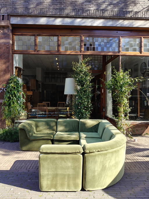 Vintage modulaire grote groene bank