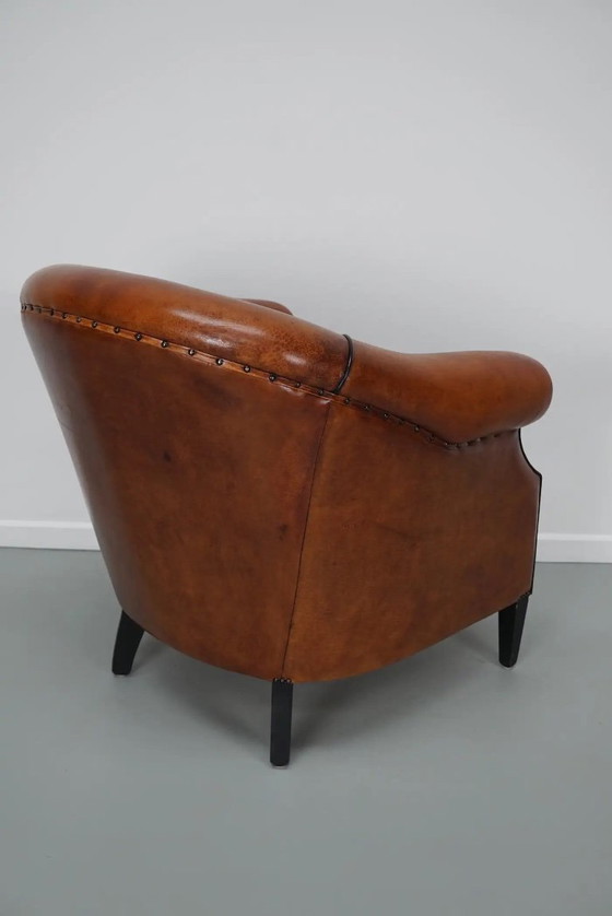 Image 1 of Vintage Nederlandse cognackleurige leren clubfauteuil