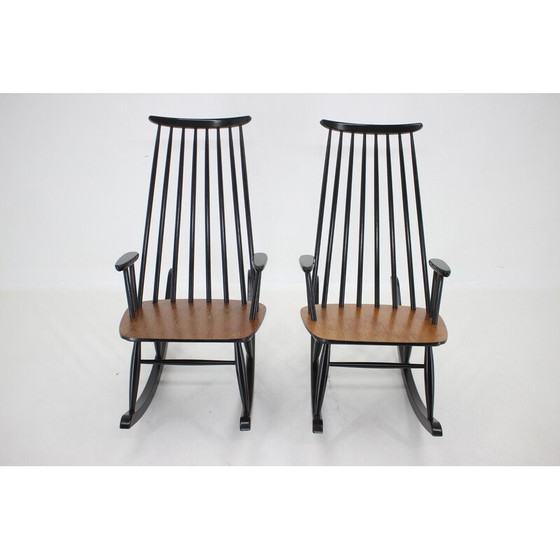 Image 1 of Pair of vintage Varjosen Puunjalostus beechwood rocking chairs, Finland 1960s