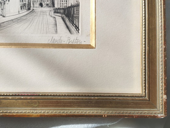 Image 1 of Gravure originale en noir et blanc signée Claude BRETON