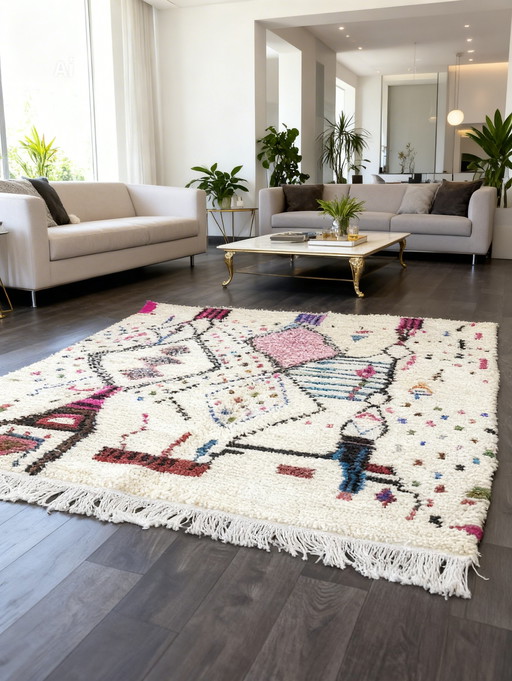 Traditioneller marokkanischer Teppich, 300 x 200 cm, hochwertige Handarbeit – 100 % Premiumwolle