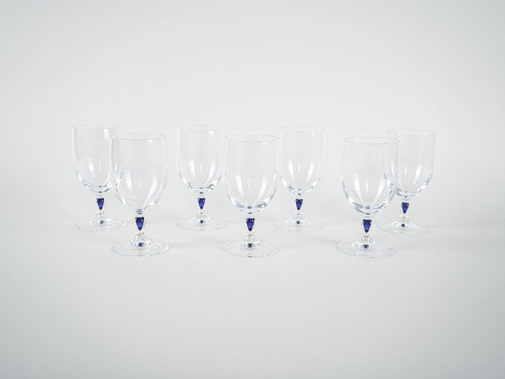 Image 1 of Servizio di bicchieri Venise Saphir, design francese, anni '70, prodotti da Cristal d'Arques