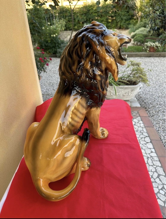 Image 1 of Favaro Cecchetto Lion Céramique signé
