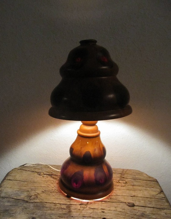 Antique Brazilian Art Deco Butterfly Wood lamp, Table lamps, Brown (photo 13 of 15)